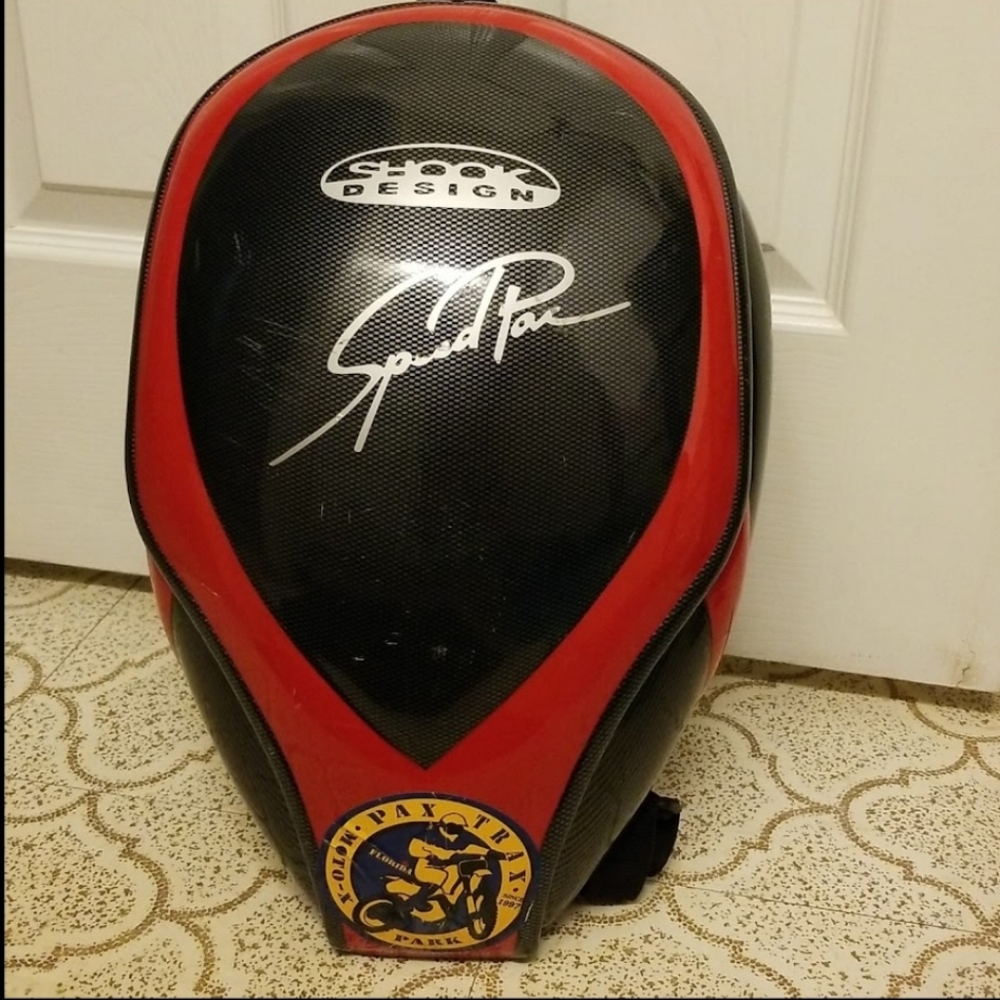 Speed Pac By Shook Design Aerodynamic Hard Shell Pack For Motorcyle Red & Blk